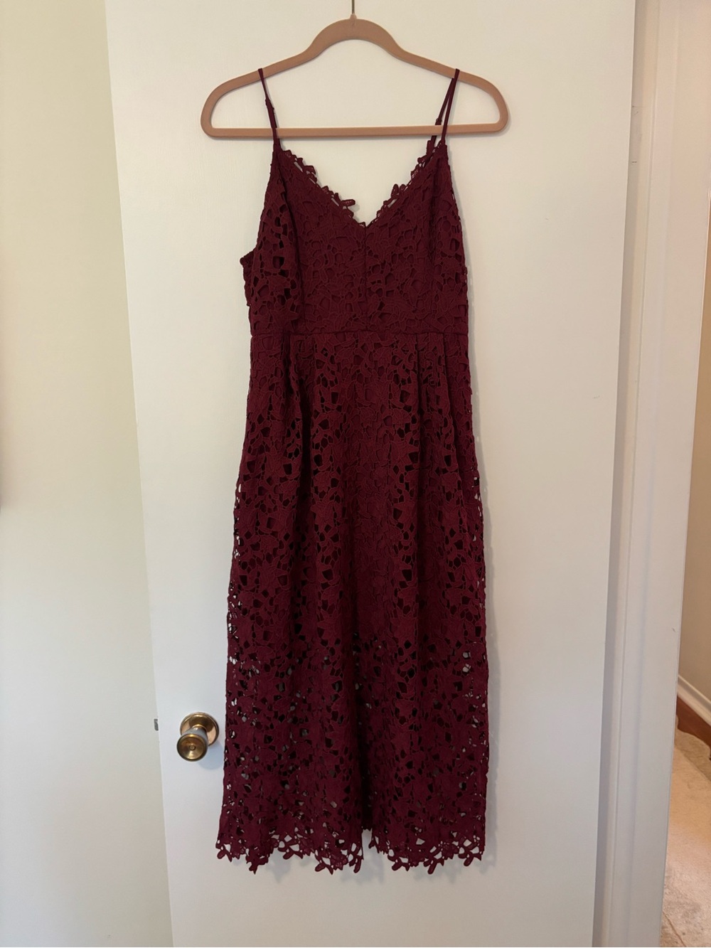 ASTR the Label Lace Midi Dress in Burgundy - Women